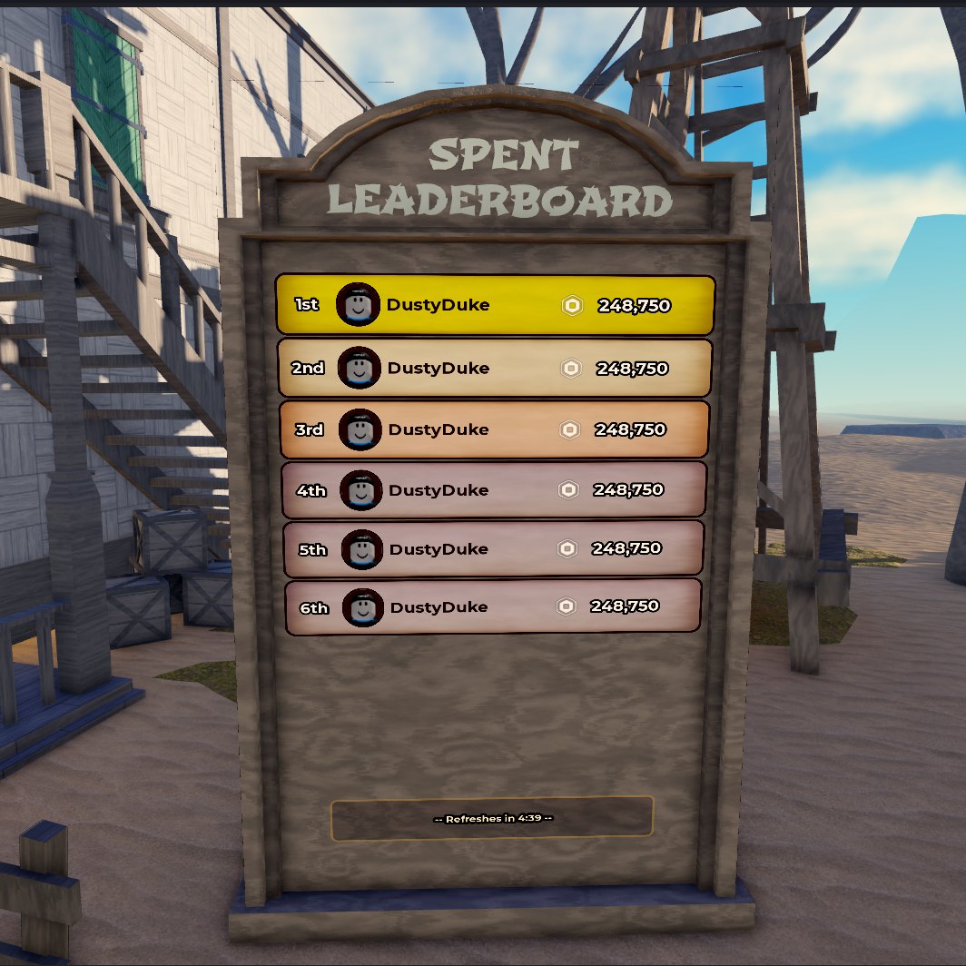 Global Leaderstats board in the game world