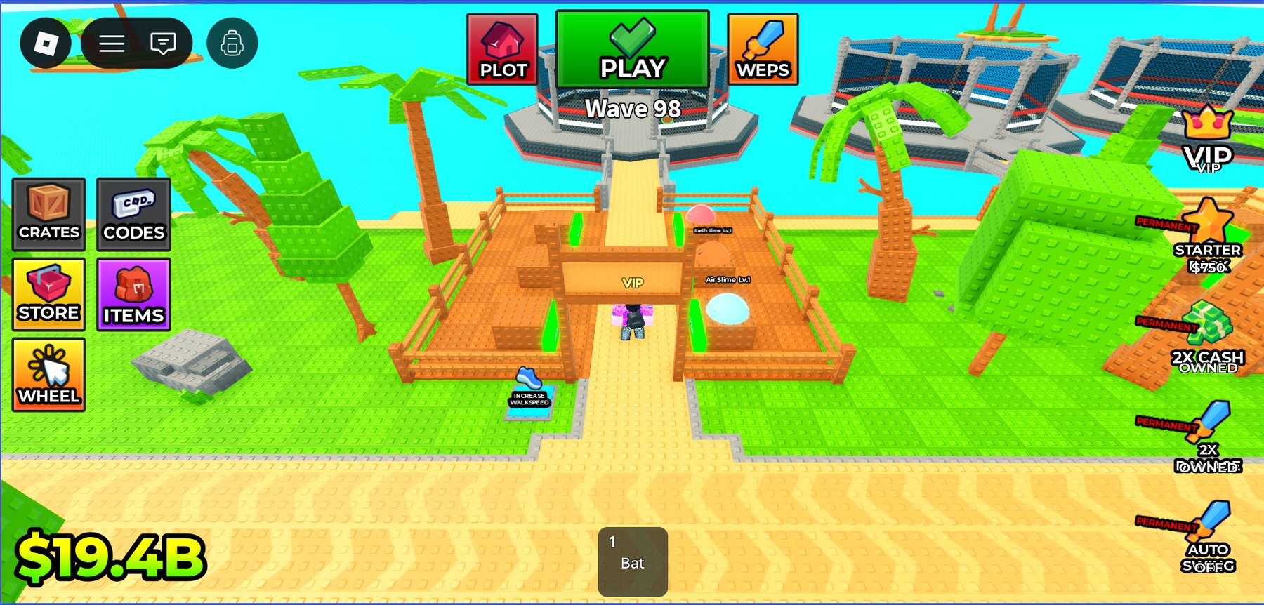 Bright hub area from Slimes Arena