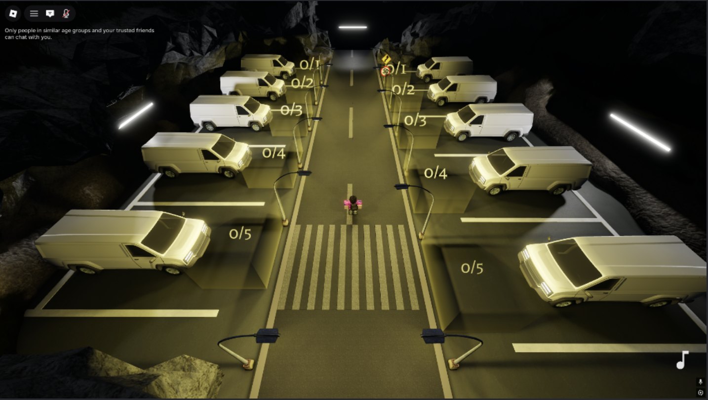Cinematic city street scene from Story Game Lobby