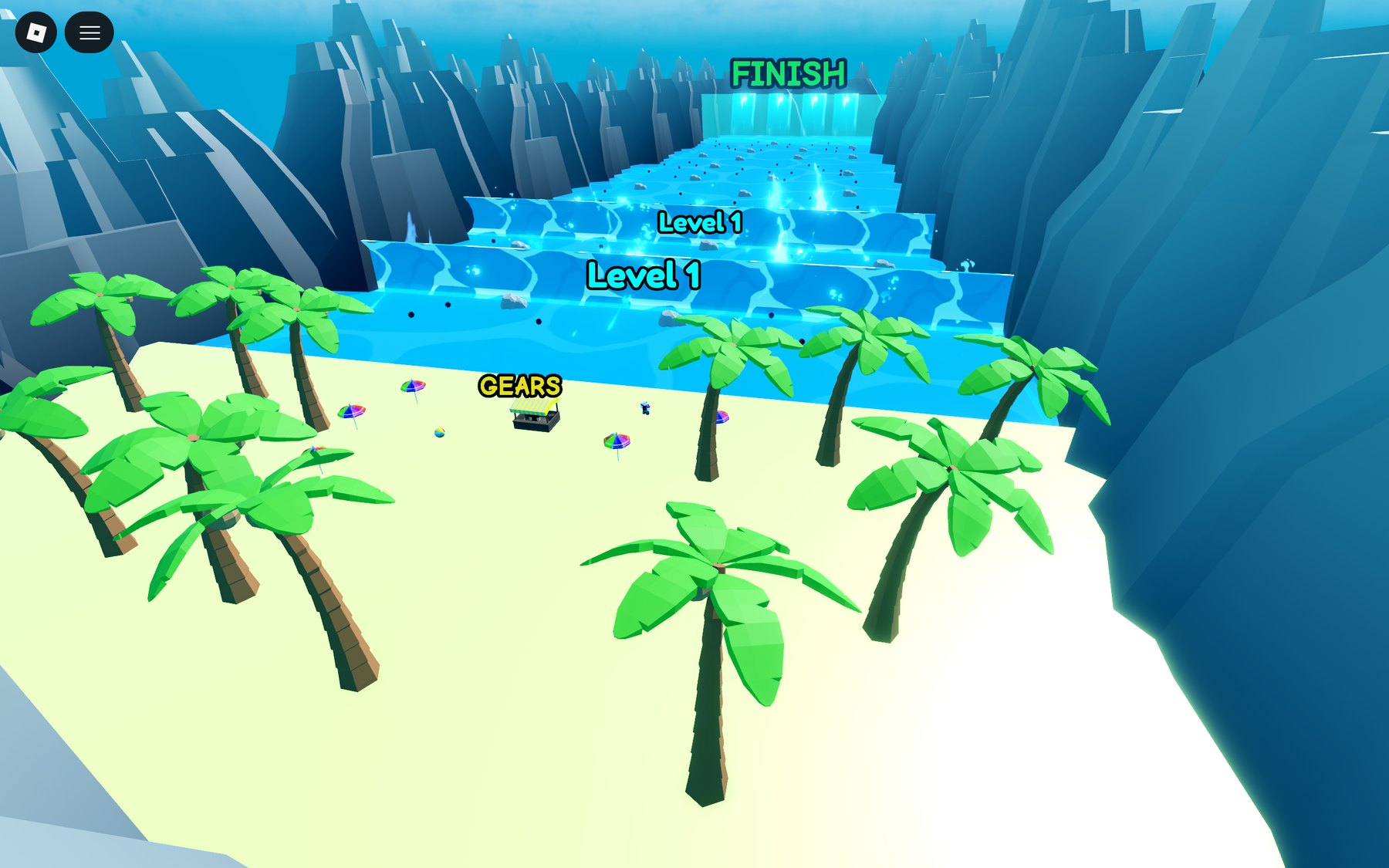 Tropical obstacle course leading to the finish