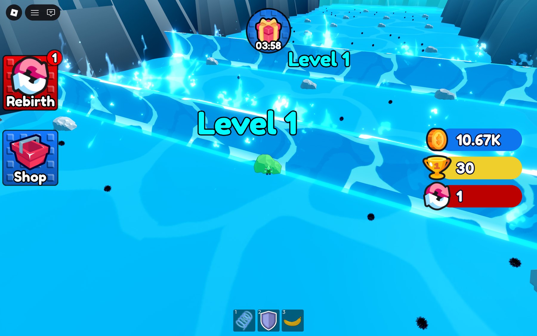 Player view during the Tsunami Mini Game